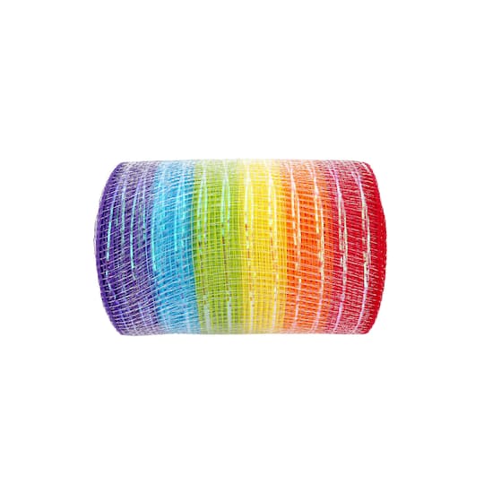 5.5" x 15yd. Rainbow Mesh Ribbon by Celebrate It®